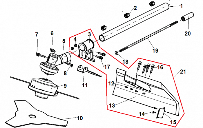 4 РЕДУКТОР - КОЖУХ ТРИММЕР CHAMPION Т525-2