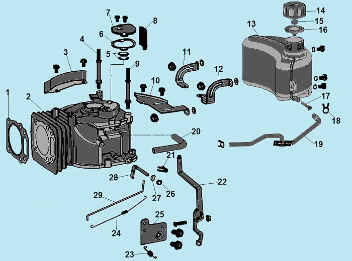 7 ЦИЛИНДР - БАК Газонокосилка CHAMPION LM5131